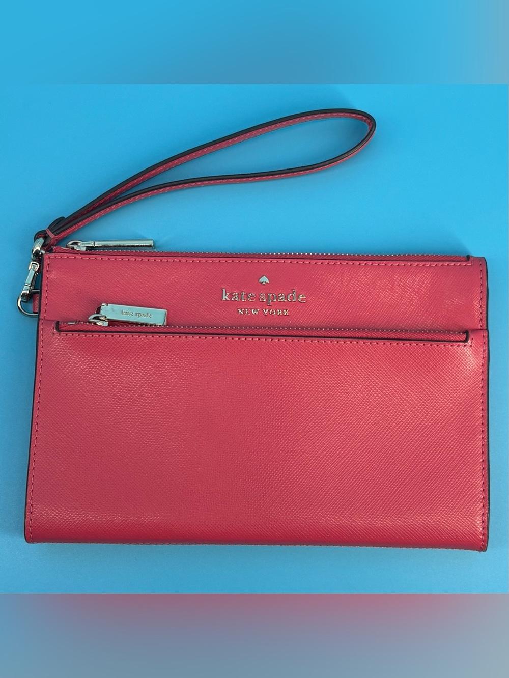 Laurel Way Saffiano Wristlet- Pink - Saffiano Barbiecore - EUC